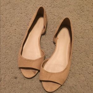 Peep toe ballet flats